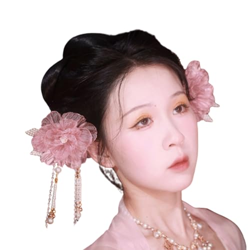 Haarspangen, chinesische alte Haarnadeln, Blumen und Perlen, traditioneller chinesischer Haarschmuck, Zubehör, Gürtel von Yfenglhiry