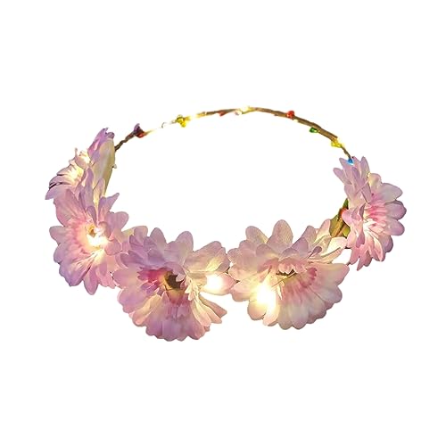 Halloween-Blumen-Stirnband, LED-Kopfbedeckung, Sommer, leuchtendes Stirnband, Kranz für Nachtstand, für den Sommer, bunte LED von Yfenglhiry