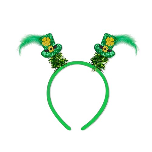 Irisches Haarband für Erwachsene, mit Pailletten, Kleeblatt/Schleife, Glitzerpuder, Patrick's Day, Stirnband, Karneval, Haarreifen, Pailletten, Stirnbänder für Mädchen, grüne Pailletten, Stirnbänder von Yfenglhiry