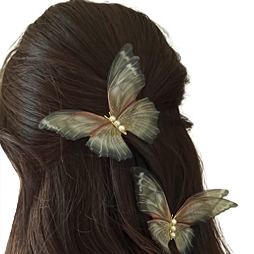 Nymphe Perlen Haarspange für Damen, elegante Haarspangen, Accessoires, Kopfschmuck, Schmuck, einfarbig, Kopfbedeckung, Perlen, niedlicher Vintage-Kopfschmuck, Haarspange zum Stylen von Yfenglhiry