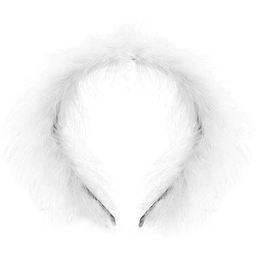 Plüsch-Feder-Stirnbänder für Damen, luxuriöses Temperament-Haarband, Braut, Hochzeit, Haarschmuck, Party-Kopfbedeckung, Party-Haarband von Yfenglhiry
