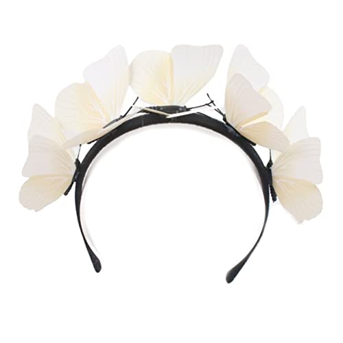 Schmetterlings-Fascinator für Cosplay, Party, Hochzeit, Festivals, Mädchen, Brautschmuck, Schmetterling, Stirnband, Flora-Fairy, Kopfbedeckung, Haarbänder von Yfenglhiry