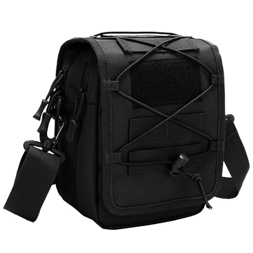 Taktisch verstellbare Umhängetasche, Outdoor, wasserdicht, Kuriertasche, Nylon-Hüfttasche für Damen und Herren, multifunktionale Tasche, Farbe: Schwarz von Yfenglhiry