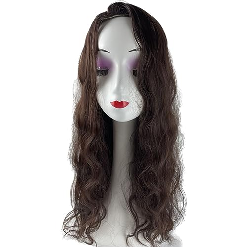 Yfsmyxgs Lange gewellte Mittelteil-Perücke für Damen, synthetische lockige Perücke, natürlich gewellt, hitzebeständig, große Basis, 18 x 18 cm, lockiger Haar-Topper, 55 cm, kann frei sein (linker Teil Yfsmyxgs Lange gewellte Mittelteil-Perücke für Damen, synthetische lockige Perücke, natürlich gewellt, hitzebeständig, große Basis, 18 x 18 cm, lockiger Haar-Topper, 55 cm, kann frei sein (linker Teil von Yfsmyxgs