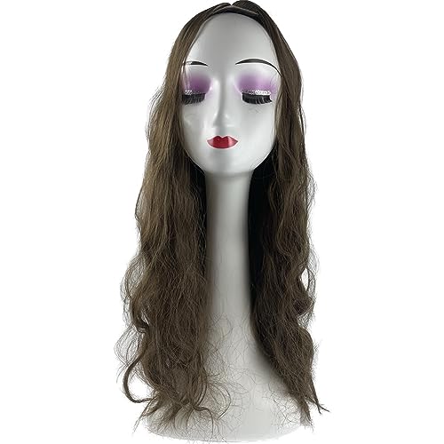 Yfsmyxgs Lange gewellte Mittelteil-Perücke für Damen, synthetische lockige Perücke, natürlich gewellt, hitzebeständig, große Basis, 18 x 18 cm, lockiger Haar-Topper, 55 cm, kann frei sein (linker Teil Yfsmyxgs Lange gewellte Mittelteil-Perücke für Damen, synthetische lockige Perücke, natürlich gewellt, hitzebeständig, große Basis, 18 x 18 cm, lockiger Haar-Topper, 55 cm, kann frei sein (linker Teil von Yfsmyxgs