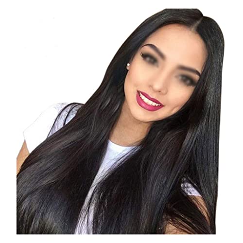 Haarersatz-Perücken, Haar-Spitzenperücke, gerade HD-transparente Spitze-Frontal-Perücke, Echthaar-Perücken für Frauen, Damen-Perücken (Farbe: A, Größe: 24 Zoll) (A 30 Zoll) von YhOuuA