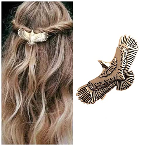 Yheakne Boho Adler Stern Haarspange Haarspange Goth Punk Flügel Haarspange Gold Eule Haarspange Haarspangen Metall Vintage Haarteil Dekorativer Haarschmuck für Frauen und Mädchen (Gold) von Yheakne