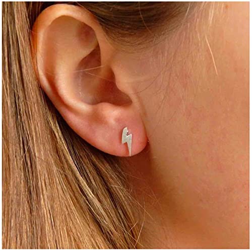 Yheakne Boho Donner Ohrstecker Ohrringe Silber Beleuchtung Bolzen Ohrringe Winzige Blitz Charm Ohrringe Süße Freundschaft Ohrringe Schmuck für Frauen und Mädchen von Yheakne