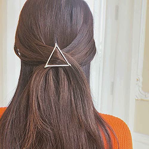 Yheakne Boho Dreieck Haarspange Haarspange Metall Silber Geometrie Haarspange Haarspange Haarspange Minimalistischer Haarhalter Modern Haarschmuck für Frauen und Gilren (Silber-Dreieck) von Yheakne