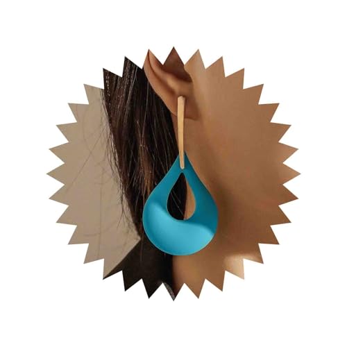 Yheakne Boho Emaillierte Tropfen Ohrringe Blau Tropfen Baumeln Ohrringe Gold Bar Ohrstecker Ohrringe Große Tropfen Blau Baumeln Ohrringe Schmuck Für Frauen Und Mädchen von Yheakne