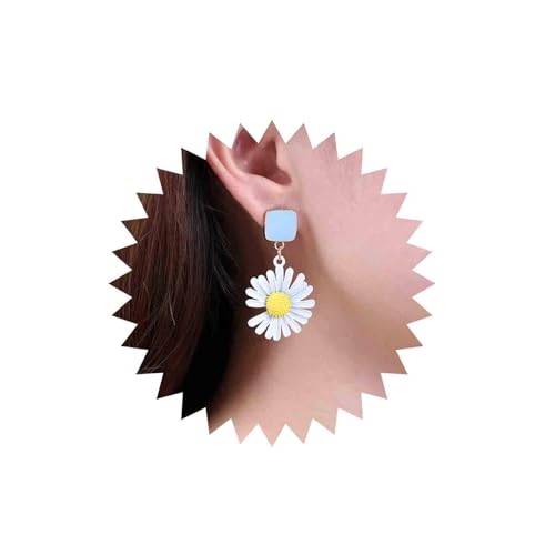 Yheakne Boho Gänseblümchen Ohrringe Weiß Gänseblümchen Blume Tropfen Ohrringe Blau Emaille Quadrat Ohrstecker Acryl Gänseblümchen Sonnenblume Ohrringe Schmuck Für Frauen Und Mädchen von Yheakne