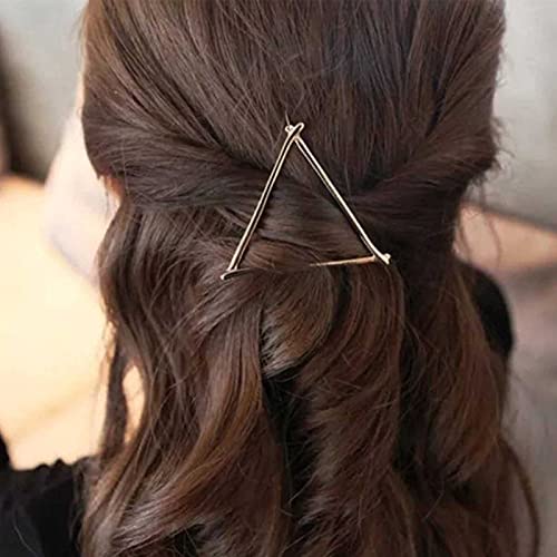 Yheakne Boho Haarspange Haarspange Gold Dreieck Haarnadel Metall Geometrie Haarspange Minimalistische Bobby Pin Modern Haarschmuck für Frauen und Mädchen (Gold Dreieck) von Yheakne