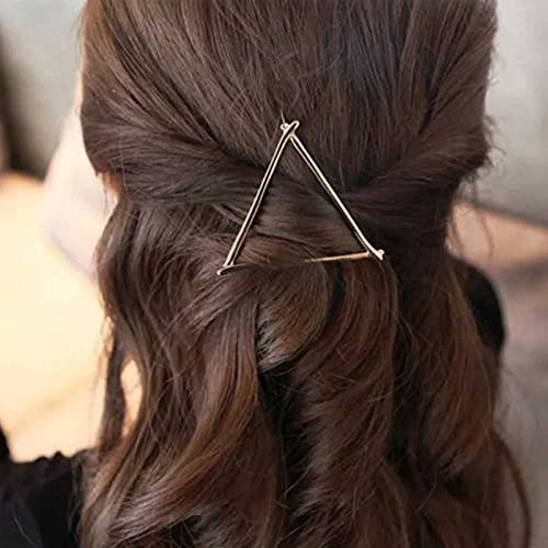 Yheakne Boho Haarspange Gold Dreieck Haarnadel Metall Geometrie Haarspange Minimalistische Bobby Pin Moderne Haarschmuck für Frauen und Mädchen (Gold Dreieck) von Yheakne