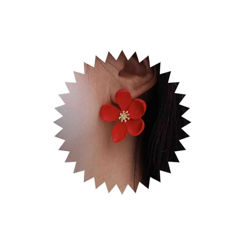 Yheakne Boho Harz Blume Ohrringe Rote Blume Ohrstecker Vintage Acryl Blume Ohrringe Große Rote Blütenblätter Ohrringe Schmuck Für Frauen Und Mädchen von Yheakne