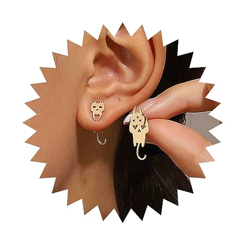 Yheakne Boho Katze Ohr Jacke Ohrringe Gold Katze Tropfen Ohrringe Vintage Katze Ohrstecker Ohrringe Niedliche Tier Katze Ohrringe Schmuck Für Frauen Und Mädchen von Yheakne