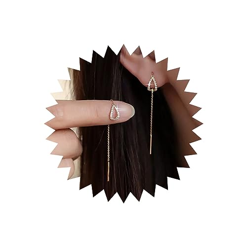 Yheakne Boho Kristall Bar Tropfen Ohrringe Gold Bar Kette Tropfen Ohrringe Cz Strass Tropfen Ohrstecker Lange Quaste Kette Tropfen Ohrringe Schmuck Für Frauen Und Mädchen von Yheakne