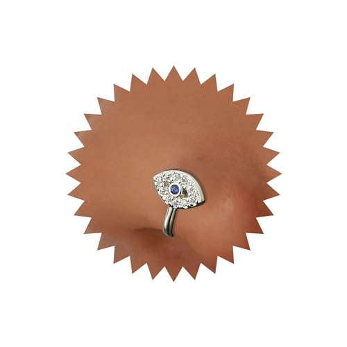 Yheakne Boho Kristall Böse Auge Nase Ring Silber Auge Cz Nase Manschette Kristall Septum Nasenringe U Geformt Clip Auf Nase Stud Cz Hoop Nase Piercing Schmuck Für Frauen Und Mädchen von Yheakne