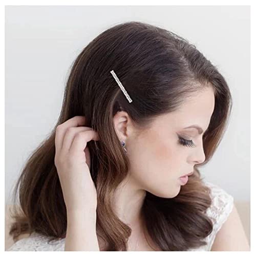 Yheakne Boho Kristall Haarspange Stift Silber Cz Bar Haarspange Barrette Jahrgang Haarspange Pins Dekorative Haarklemme Strass Bar Haarspange Glanz Braut Haarzubehör Für Frauen Und Mädchen (silber A) von Yheakne