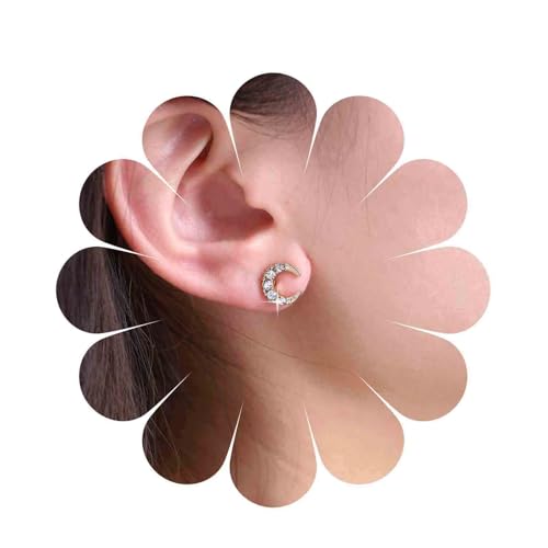 Yheakne Boho Kristall Mond Ohrringe Gold Mond Ohrstecker Vintage Cz Himmlischen Mond Ohrringe Strass Mondsichel Ohrringe Schmuck Für Frauen Und Mädchen von Yheakne