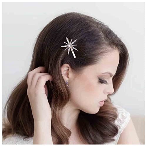Yheakne Boho Kristall Stern Haarspange Barrette Strass Perlen Haarspange Vintage Haarspange Gold Strass Haarspangen Dekorative Bobby Pin Glanz Hochzeit Haarzubehör Für Frauen Und Mädchen (gold Clip) von Yheakne