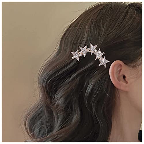 Yheakne Boho Kristall Stern Haarspange Cz Stern Haarspange Clip Gold Strass Haarspange Pin Cz Kopfspange Kopfbedeckung Dekorative Haarschmuck Für Frauen Und Mädchen (gold Stern) von Yheakne