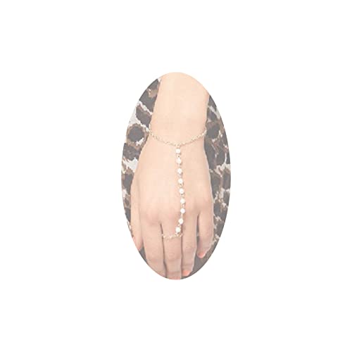 Yheakne Boho Perle Sklavenarmband Goldring Handgelenksarmband Perle Fingerarmband Minimalistisches Handkettenarmband Hochzeitsschmuck für Frauen und Mädchen Geschenke (Gold B) von Yheakne