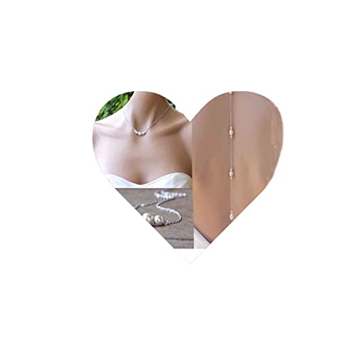 Yheakne Boho Perle Zurück Kette Halskette Silber Perle Kristall Hintergrund Halskette Körper Kette Lange Braut Zurück Tropfen Kette Sommer Strand Körper Schmuck Für Frauen Und Mädchen von Yheakne