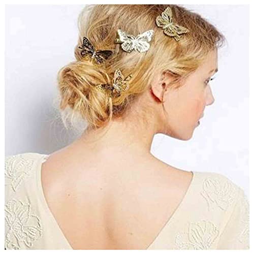 Yheakne Boho Schmetterling Haarspange Gold 4pcs - Elegant Schmetterling Haarspangen Dekorative Haarklemme Haarschmuck für Frauen und Mädchen von Yheakne