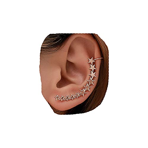 Yheakne Boho Star Ear Climber Ohrringe Gold Star Crawler Ohrringe Cluster Star Ohrringe Festival Ohrringe Himmlischer Schmuck für Frauen und Mädchen von Yheakne