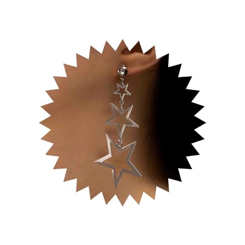 Yheakne Boho Star Tassel Drop Ohrringe Silber Dreifach Stern Ohrringe Vintage Hollow Star Stud Ohrringe Long Star Dangle Ohrringe Schmuck Für Frauen Und Mädchen von Yheakne