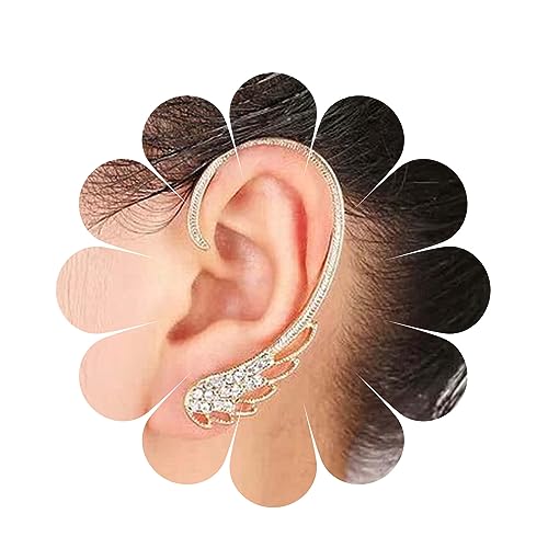 Yheakne Boho Strass Angel Wing Ear Climber Ohrringe Gold Cz Crystal Ear Crawler Ohrringe Wing Ear Cuff Wrap Ohrring Knorpel Clip auf Ohrring Schmuck für Frauen und Mädchen Geschenke Yheakne Boho Strass Angel Wing Ear Climber Ohrringe Gold Cz Crystal Ear Crawler Ohrringe Wing Ear Cuff Wrap Ohrring Knorpel Clip auf Ohrring Schmuck für Frauen und Mädchen Geschenke von Yheakne