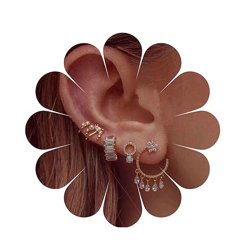 Yheakne Boho Träne Kristall Ohrhänger Set Gold Offener Kreis Ohrstecker Cz Creolen Winzige Perlen Tropfen Ohrringe Mehrere Piercing Ohrringe Schmuck für Frauen und Mädchen Yheakne Boho Träne Kristall Ohrhänger Set Gold Offener Kreis Ohrstecker Cz Creolen Winzige Perlen Tropfen Ohrringe Mehrere Piercing Ohrringe Schmuck für Frauen und Mädchen von Yheakne