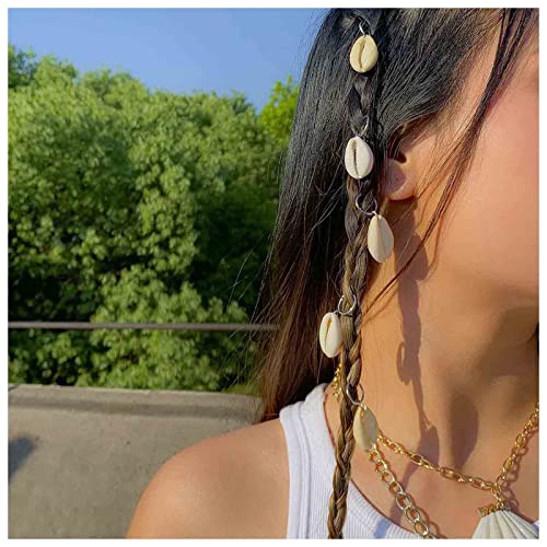 Yheakne Boho Tribal Kreis Haarring Set Boho Zopfringe Dreadlock Dirty Braid Haarschlaufe Clips Silber Haar Zopf Ringe Zopf Haarspange Ringe Dekoration Afrikanisch für Frauen und Mädchen (Silberschale) von Yheakne