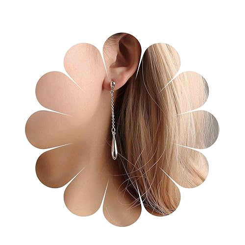 Yheakne Boho Tropfen Ohrringe Silber Tropfen Ohrringe Geometrische Tropfen Vintage Ohrringe Lange Tropfen Ohrstecker Schmuck Für Frauen Und Mädchen (silber) von Yheakne