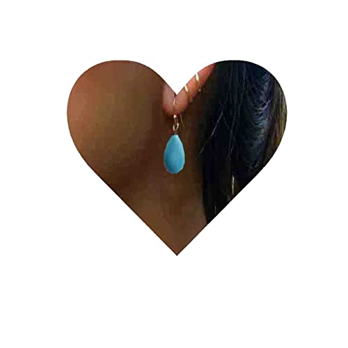 Yheakne Boho Earrings - Türkis Teardrop Ohrringe mit Silber und Blau Edelstein - Vintage Drop Hook Earrings für Frauen und Mädchen von Yheakne