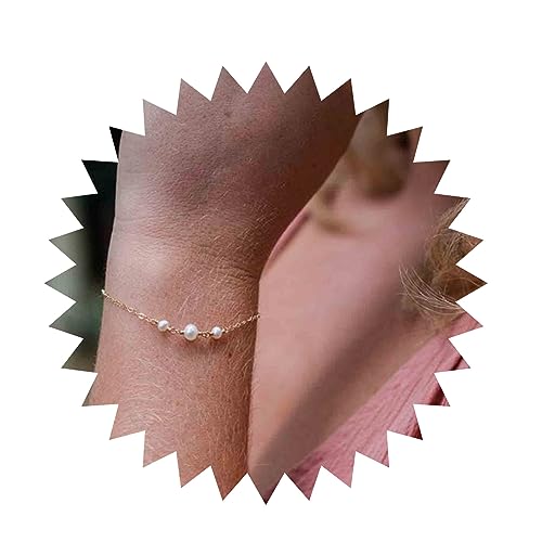 Yheakne Boho Winzige Perle Armband Gold Drei Perlen Kette Armband Süßwasserperlen Perlen Armband Alltag Armband Minimalistische Hand Kette Schmuck Für Frauen Und Mädchen Brautjungfer Geschenke (Gold) Yheakne Boho Winzige Perle Armband Gold Drei Perlen Kette Armband Süßwasserperlen Perlen Armband Alltag Armband Minimalistische Hand Kette Schmuck Für Frauen Und Mädchen Brautjungfer Geschenke (Gold) von Yheakne