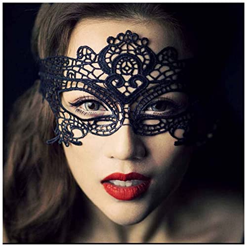 Yheakne Gothic Schwarze Spitze Augenmaske Maskerade Maske Einstellbar Schwarzer Spitze Kleid Maske Halloween Karneval Auge Dekoration Für Frauen Und Mädchen Prom Kostüm Geschenke von Yheakne