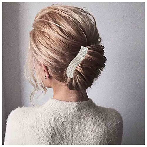 Yheakne Kristall Hochzeit Haarspange Barrette Gold Strass Haarspange Bling Braut Haarspangen Kopfbedeckungen Dekorativen Kopf Clip Cz Kristall Funkelnde Braut Haarschmuck Für Frauen Und Mädchen(Gold) von Yheakne