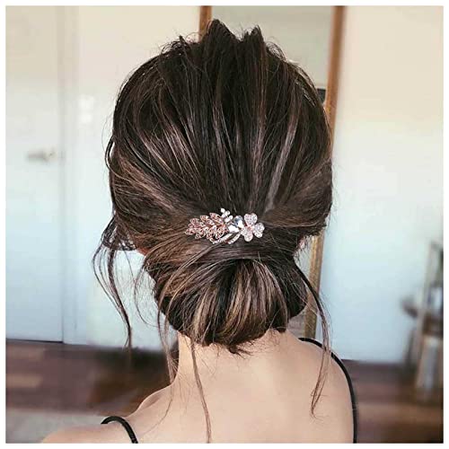 Yheakne Kristall Hochzeit Haarspange Barrette Gold Strass Haarspange Bling Braut Haarspangen Kopfschmuck Kopfschmuck Cz Kristall Haarspange Glanz Funkelnde Haarschmuck Für Frauen Und Mädchen (gold) von Yheakne
