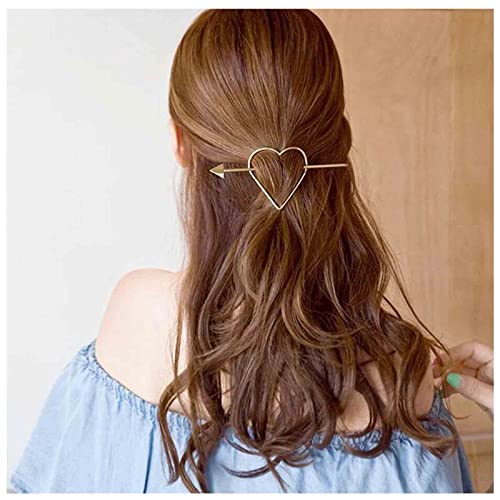 Yheakne Liebe Herz Haarspange Große Herz Haarspange Vintage Haarspange Pin Dutt Halter Gold Bobby Pin Metall Haarschmuck für Frauen und Mädchen (Gold) von Yheakne