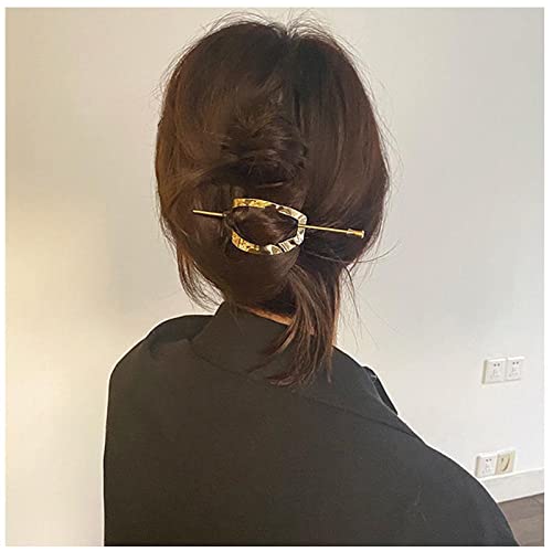 Yheakne Metall-Haarspange aus Legierung, geometrische Haarspange für Haarknoten, Haarschmuck für Frauen und Mädchen (Gold) von Yheakne