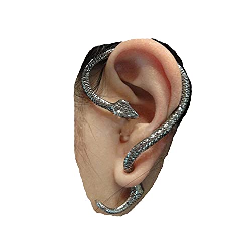 Yheakne Punk Schlangen-Manschetten-Ohrringe Silber Schlangenohr Kletterer Ohrringe Knorpel Ohr Crawler Gothic Schlange Clip on Wrap Ohrringe Schmuck für Frauen und Teen Girl von Yheakne