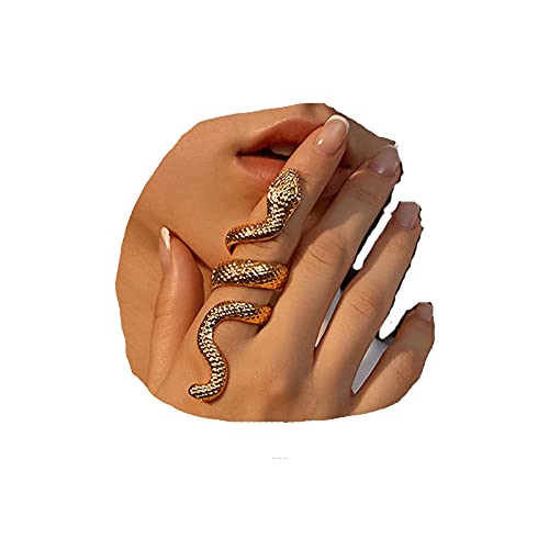 Yheakne Punk Schlangenringe Gold übertriebene Schlangenringe Vintage Schlangenringe Gothic Offene Schlangenringe für Frauen und Mädchen von Yheakne