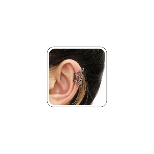 Yheakne Punk Spinnennetz Ohrmanschette Ohrringe Halloween Silber Knorpel Manschette Ohrringe Gothic Web Ohrmanschette Ohrring Nicht Durchbohrt Clip Auf Ohrring Schmuck Für Frauen von Yheakne