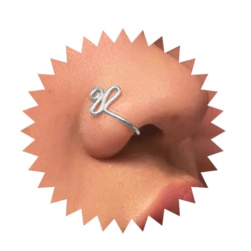 Yheakne Punk Spirale Nasenring Silber Spirale Nasenmanschette Swirl Draht Nasenringe U Geformt Clip Auf Nase Stud Spirale Hoop Nase Piercing Schmuck Für Frauen von Yheakne