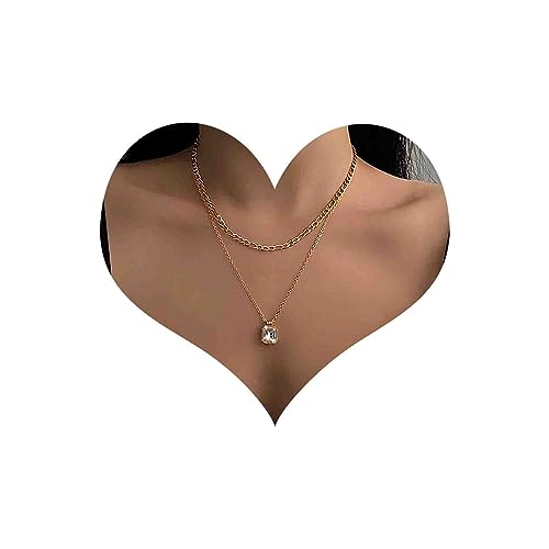 Yheakne Quadratische Kristall-Anhänger-Halskette Boho Gold Geschichtete Quadratische Halskette Geometrische Quadratische Kristall-Choker-Halskette Figaro-Kette Halskette Choker-Schmuck Für Frauen Yheakne Quadratische Kristall-Anhänger-Halskette Boho Gold Geschichtete Quadratische Halskette Geometrische Quadratische Kristall-Choker-Halskette Figaro-Kette Halskette Choker-Schmuck Für Frauen von Yheakne