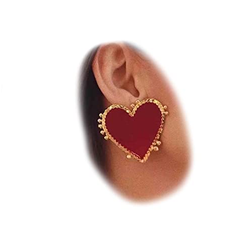 Yheakne Rote Herz Ohrringe Liebe Herz Ohrstecker Ohrringe Groß Übertrieben Ohrringe Alltag Ohrringe Für Frauen Und Mädchen Valentines Geschenk von Yheakne