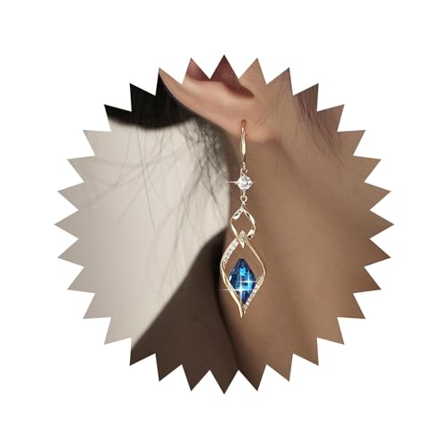 Yheakne Saphir Ohrringe Vintage Saphir Quadratisch Baumeln Ohrringe Boho Saphir Strass Ohrringe Blau Kristall Ohrringe Schmuck Für Frauen Und Mädchen von Yheakne
