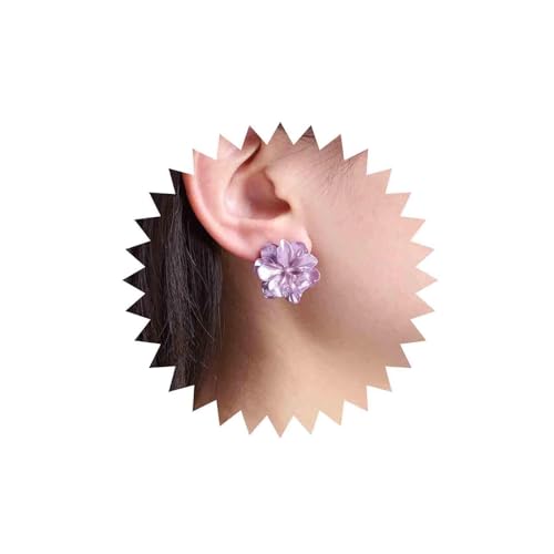 Yheakne Vintage Acryl Lila Blume Ohrringe Violette Blume Ohrstecker Harz Violett Blumige Ohrringe Hochzeit Blütenblatt Ohrstecker Schmuck Für Frauen Und Mädchen von Yheakne