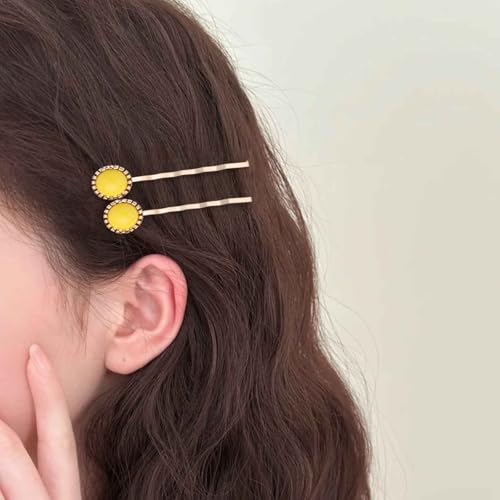 Yheakne Vintage Gelbe Perle Haarnadeln Clip Gold Metall Bobby Pins Seite Haarspangen Bar Haarnadeln Haarspange Dekorative Haarschmuck Für Frauen Kopfschmuck 2pcs von Yheakne